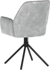 Jedálenská stolička zamatová, sivá HC-511 SIL4