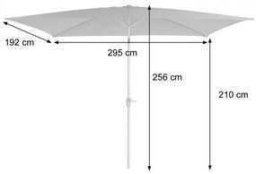 Slnečník N23 2x3m polyester/hliník - antracit