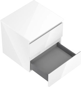 Mexen Orio, kúpeľňová skrinka 50 cm s hornou časťou, 2 zásuvky, biela lesklá, 91A10-05047-2-BFFC00