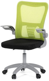 Kancelářská židle, zelená síťovina, šedý plast, kolečka na tvrdé podlahy