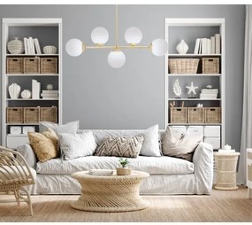 Luster na tyči FIRA 5xE27/60W/230V zlatá