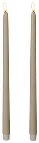 Sada 2 ks LED vysokých svíček s časovačem Aliya 38 cm béžová