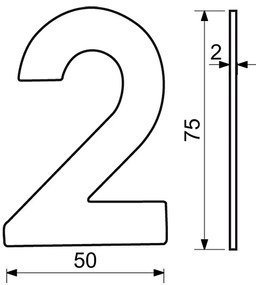 Nerezové číslo v plochom „2D“ prevedení RICHTER RN.75L, RICHTER Nerez matný