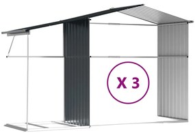 Záhradná kôlňa antracitová 277x365,5x179 cm pozinkovaná oceľ