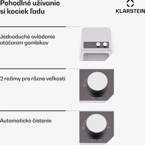 Klarstein IceCraft zmrzlinovač | 2 režimy | 1,3 l studenej vody | automatické čistenie | 12 kg/24 h