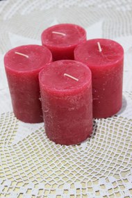 Červené adventné sviečky 8 x 6 cm 4-set