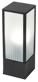 Inteligentná vonkajšia stojaca lampa čierna s rebrovaným sklom 40 cm vrátane WiFi A60 - Charlois