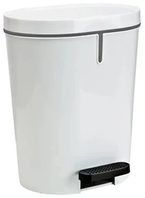 Denox Oval pedálový odpadkový kôš 25 l, plast, biely, 25 l