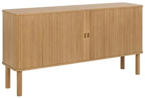 Drevená komoda do obývačky Langley 160 cm (23284), dub, s lamelami