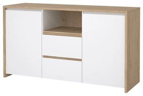 Biela/v prírodnej farbe komoda v dekore duba 149x84x48 cm Next – Tvilum