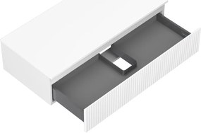 Mexen Rivel, kúpeľňová skrinka 100 cm s hornou časťou, 1 zásuvka, drážkovaná, biela matná, 91A20-10023-1-BFC01