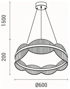LED Luster na lanku FIRENZE LED/60W/230V 3000K