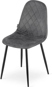 AKCE Tmavo sivá zamatová stolička ASTI s čiernymi nohami II. akosť