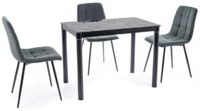 Skleněný jídelní stůl Damar 80 cm černý