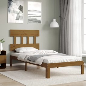 Rám postele s čelom medovohnedý 3FT jednolôžko masívne drevo 3193564