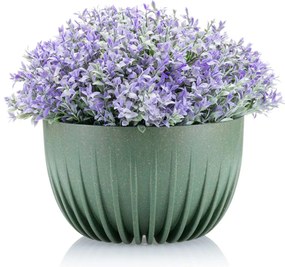PLASTOVÝ KVETINÁČ STRIPPED ECO 14X24 CM ZELENÁ