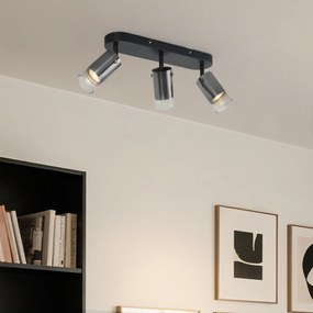 Moderné stropné bodové svietidlo Gunmetal 3-svetlá otočné a nastaviteľné - Drain