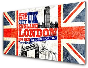 Skleneny obraz Londýn vlajka umenie 140x70 cm