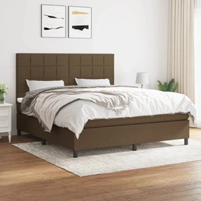 Boxspring posteľ s matracom tmavohnedá 180x200 cm látka 3141796