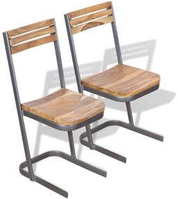 Jedálenské stoličky, 2 ks, masívne teakové drevo
