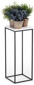 HowHomely Stojan na kvety BASICLOFT 80x24 čierna/biela HH-BL-01-80BW-MDF