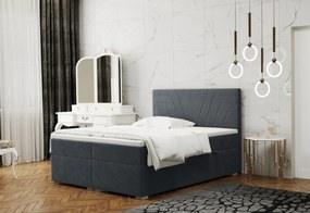 Čalúnená posteľ boxspring DASTER + topper - mat velvet 09 / 140x200