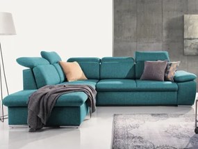 Rohová sedačka Aldon, petrolejová štruktúrovaná látka, ľavý roh%