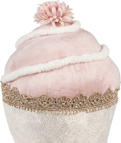 Dekorácia ružová zamatová torta Muffin pink - Ø 11*16 cm