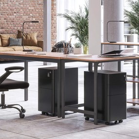 Kartotéka so zámkom, kancelárska skrinka, čierna