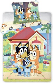 FARO Obliečky do postieľky 100x135 + 40x60 cm - Bluey a jej rodina