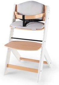 KINDERKRAFT - Detská jedálenská stolička ENOCK s polstrovaním šedá/biela