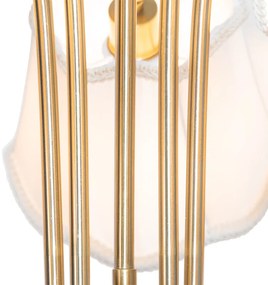 Klasické závesné svietidlo mosadz s bielym tienidlom 5-žiarovkové - Nona