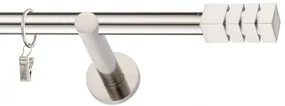 Dekorstudio Niklová jednoradová garniža NORDIC 19mm Dĺžka: 140cm, Typ uchytenia: Držiak modern, Typ príslušenstva: Krúžky tiché so štipcami
