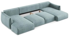 Modrá rozkladacia rohová pohovka (do tvaru "U") Leila – Makamii