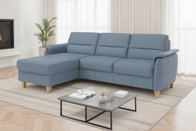 XXXLutz ROHOVÁ SEDAČKA, textil, koža, sivomodrá Sit & More - Sedačky - 00014403323Z