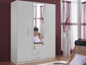 Šatníková skriňa Cliff, 135 cm, biela