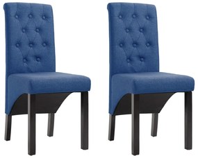 Jedálenské stoličky 2 ks modré látkové