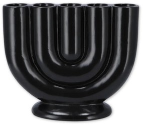 Čierna keramická váza BUKAN 21 cm