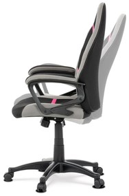 Kancelárska/herná stolička Leira-L611-PINK (čierna + sivá + ružová). Vlastná spoľahlivá doprava až k Vám domov. 1042683