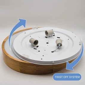 Stropné svietidlo OAK 3xE27/60W/230V dub, pr. 47,5 cm