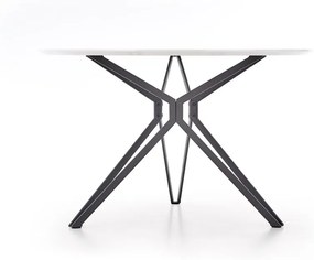 Okrúhly jedálenský stôl Pixel - biely lesk / čierna