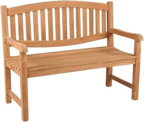 2 miestna lavica DIVERO, ošetrené teakové drevo, 120 cm