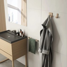 Gedy Gedy, TRILLY Stojan s držiakom na toaletný papier a WC kefou, hranatý, čierna matná/bambus, TR3241
