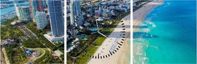 Obraz - Miami, Florida (s hodinami) (90x30 cm)
