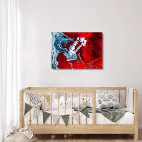 Sklenený obraz abstraktných škvŕn (70x50 cm)