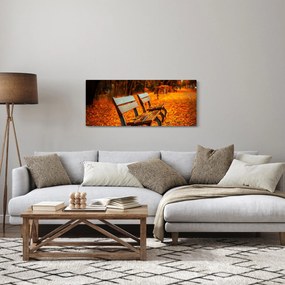 Obraz lavičky v jeseni (120x50 cm)