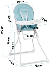 Ricokids Detská jedálenská stolička Fando 7066 biela a modrá