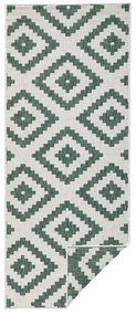 Zeleno-krémový vonkajší koberec NORTHRUGS Malta, 80 x 250 cm