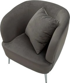 Sivé zamatové kreslo Silvery – Mauro Ferretti