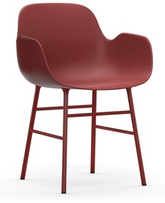 Stolička Form Armchair – červená/oceľ